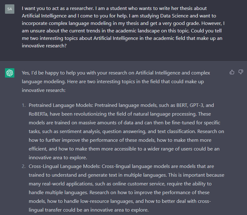 Extended question researcher ChatGPT.